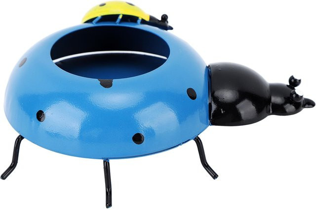 KONNWEI Blumentopf in Marienkäfer-Design aus Eisen in Blau, Durchmesser: 5,4 cm - Bild 1