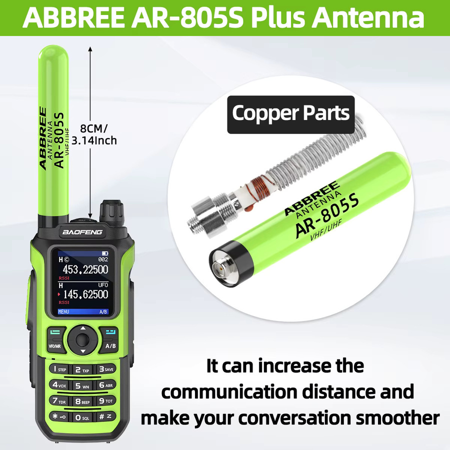 ABBREE AR-805 PLUS AR-805S Dualband Walkie-Talkie-Antenne mit SMA-Buchse High-Gain für Baofeng UV-5R AR-152 PRO UV-21 PRO Amateurfunk - Bild 4