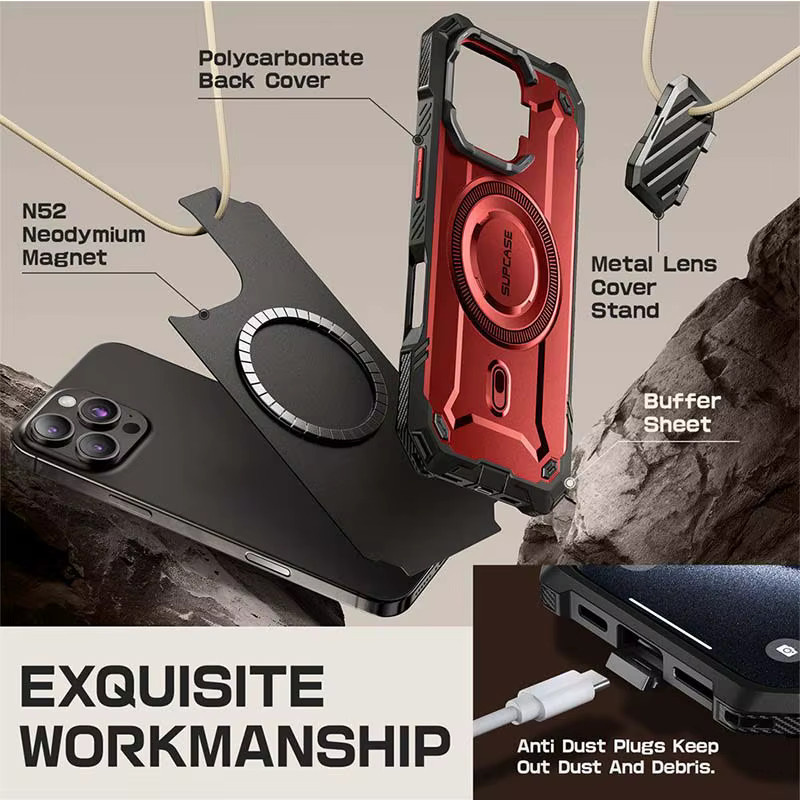 SUPCASE UB Mag XT Robuste Magnetische Schutzhülle mit Kameraabdeckung für iPhone 16 Pro 6,3 Zoll in Multicolour - Bild 4