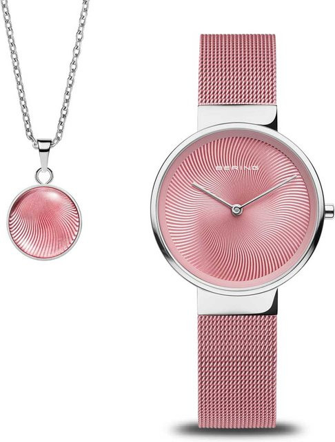 Bering Damenuhr Classic Set, Quarz, Edelstahl, Pink, 31 mm, 3 ATM - Bild 1