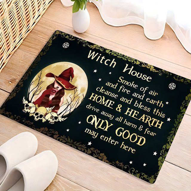 VIKAMA Hexenzauber Bodenmatte Gothic Heimdekoration rutschfest und maschinenwaschbar B: 60 cm, T: 40 cm - Bild 1