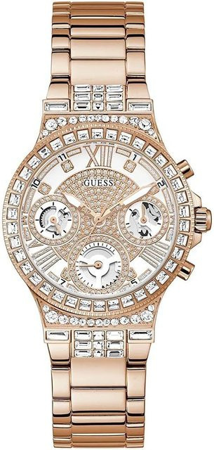 Guess Armbanduhr Damen, Quarz, Edelstahl, Roségold, Kristall, beige - Bild 1