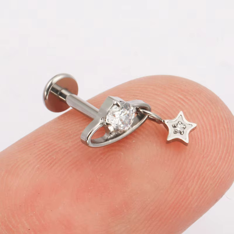 ZOORBODY JEWELRY Ohrstecker Titan, Zirkonia, Silber - Bild 2