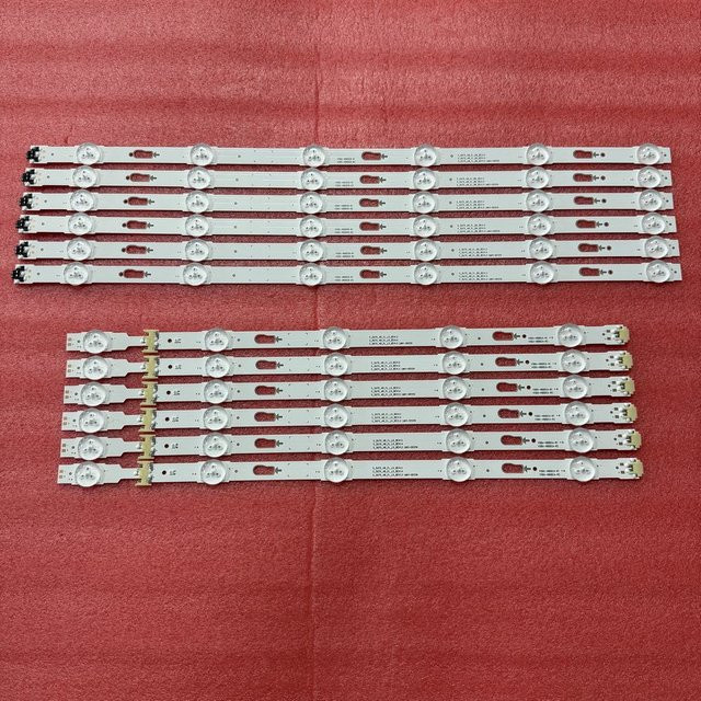 12er Set LED Streifen für Samsung Fernseher UN48JU6500F UN48JU6750F UN48JU6800F UN48JU7500F BN96-34708A BN96-34794A 34793A in Weiß - Bild 1