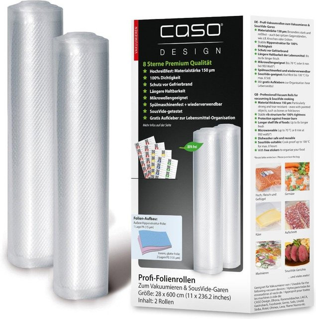 Caso Folienrollen transparent, 2 Stück, Breite: 27,5 cm, Länge: 600 cm - Bild 1