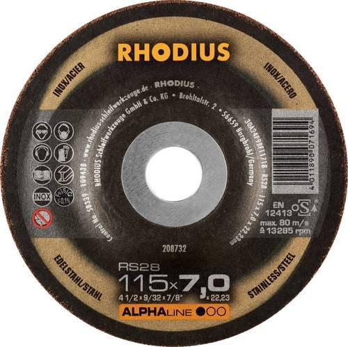 Rhodius RS28 Schruppscheibe für Edelstahl und Stahl, 5er Pack, Silber - Bild 1