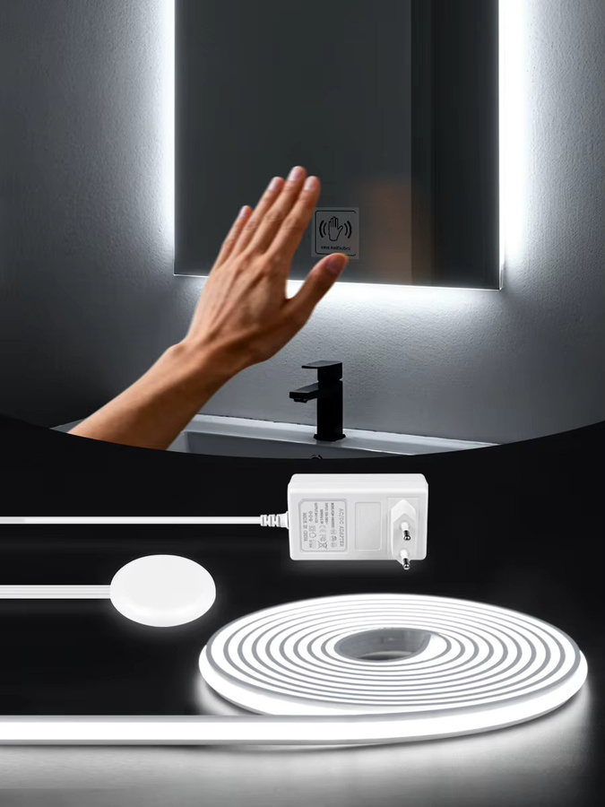 Lcamaw COB LED Neon Streifen Licht mit Touch Control und Dimmfunktion, Weiß, 24V - Bild 7