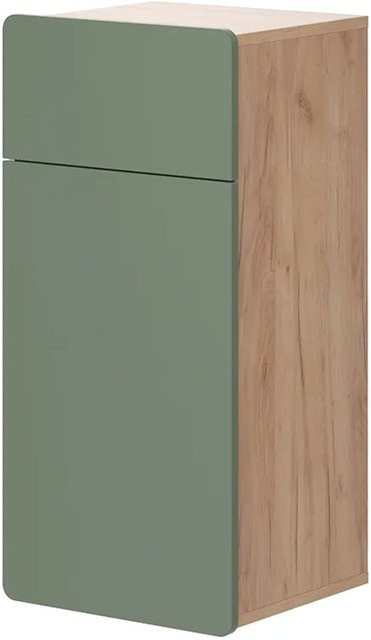 Vicco Midischrank Izan Goldkraft Eiche/Grün mit Schublade und Tür B: 37 cm, H: 77 cm, T: 33 cm - Bild 1