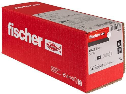 Fischer FAZ II Plus Bolzenanker aus Stahl, 5er Pack, Durchmesser: 24 mm, Länge: 205 mm - Bild 1