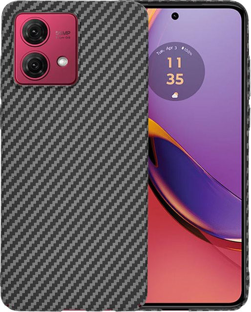 Techsuit Carbonite FiberShell Schutzhülle für Motorola Moto G84 in Schwarz - Bild 1