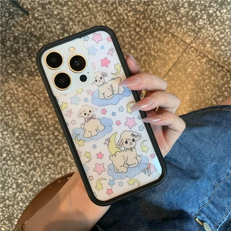 Wildflower Handyhülle mit Katzen und Engel-Motiv für iPhone 12 bis 17 Pro Max Plus, Stoßfest, Mehrfarbig - Bild 2