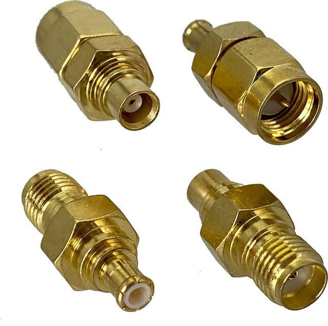 SMA auf MCX Adapter Set mit Stecker und Buchse RF-Koaxialkabel in Gold - Bild 1