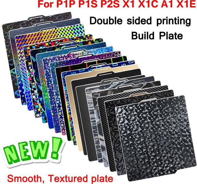Bambu Lab PEI Bauplatte Glatte Federstahlplatte für X1, P1P, P1S, P2S und A1 Serie - Bild 1