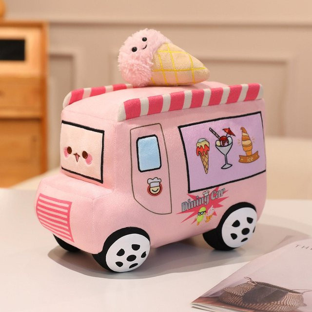 Yiran Health & Beauty Speisewagen Plüschtier Kissen, Rosa / Pink - Bild 1