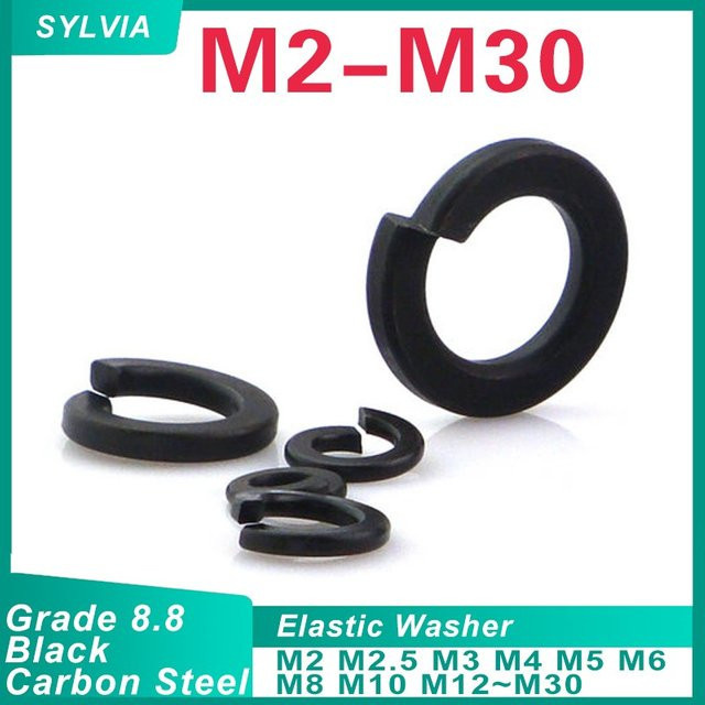 Hochfeste schwarze Carbonfeder-Split-Sicherungsscheibe der Güteklasse 8.8 als elastische Dichtung für M2 bis M30 - Bild 1