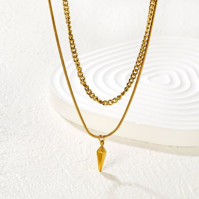 LUXUSTEEL Halskette Edelstahl, Gold, Herren, Punk - Bild 1