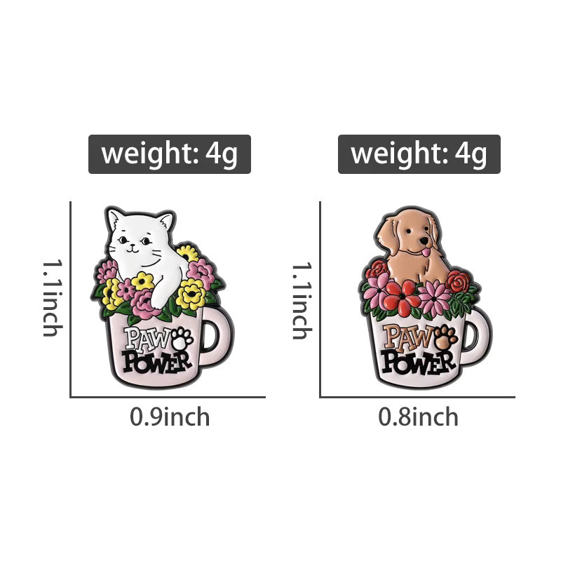 Paw Power Broschen, Emaille, Bunt, Unisex - Bild 1