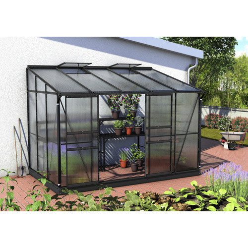 VITAVIA Gewächshaus Osiris aus Aluminium und Kunststoff in Schwarz mit 6,5 m² Fläche und winterfester Konstruktion - Bild 2