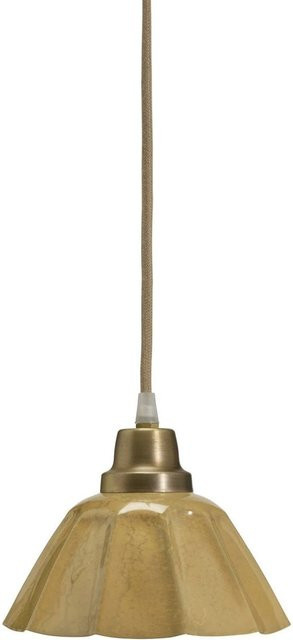 PR Home Emmi Kleine Pendelleuchte in Senfgelb und Messing im Vintage-Stil mit E27 Fassung - Bild 1