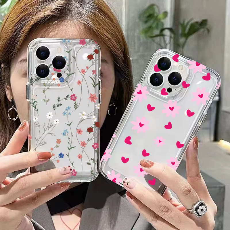 Transparente Silikon-Schutzhülle mit Blumenmuster für Xiaomi Redmi Note 15 14 13 12 Pro Plus 5G 12S 11 10S 13C Stoßfeste Weiche Handyhülle - Bild 2
