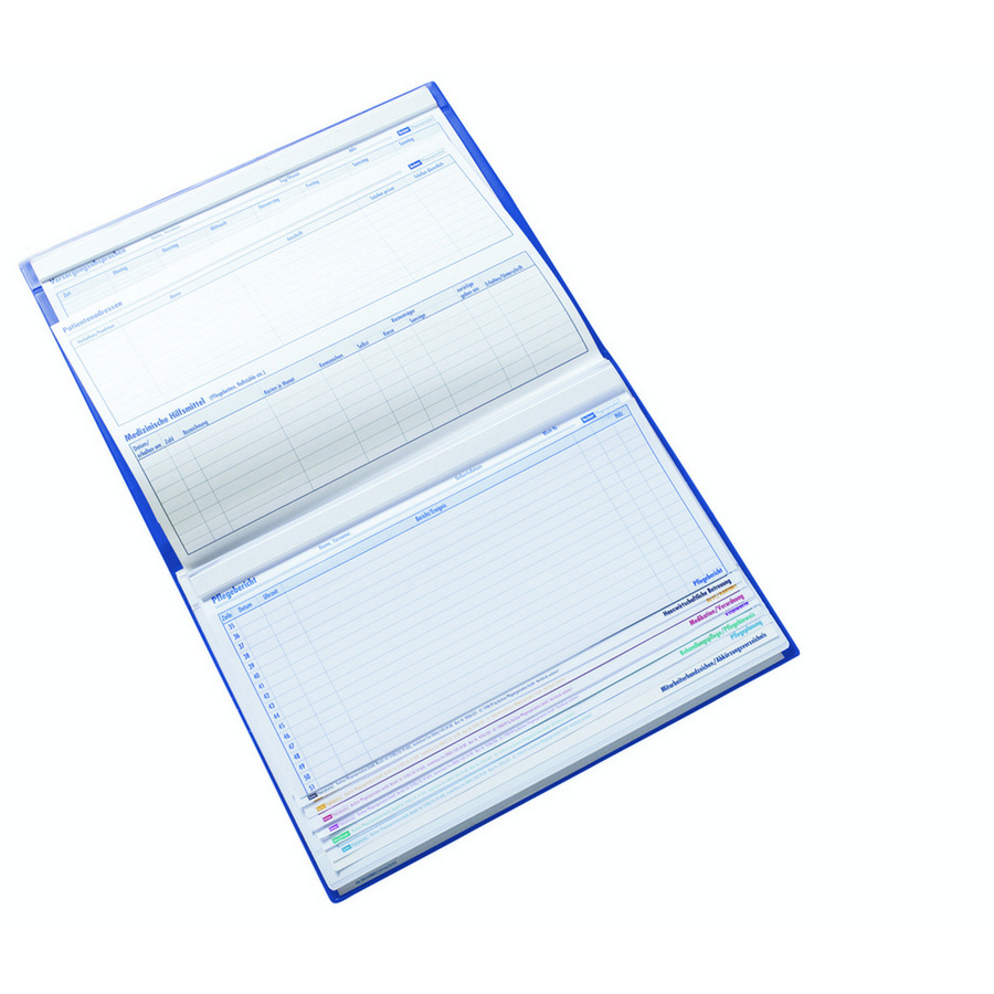 BOI Patienten-Dokumentationsmappe Professional Line, DIN A4, Blau, mit Klarsichttaschen, 10-farbigem Reitersystem und 4 Heftmechaniken - Bild 1