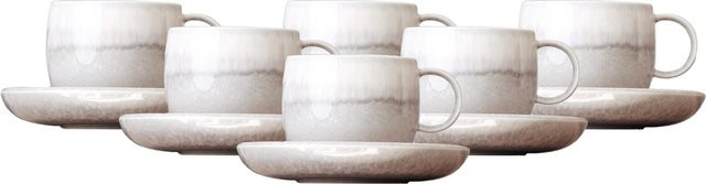 Villeroy & Boch like. Kaffeetassen mit Untertassen Perlemor Sand 190 ml 6er Set - Bild 1