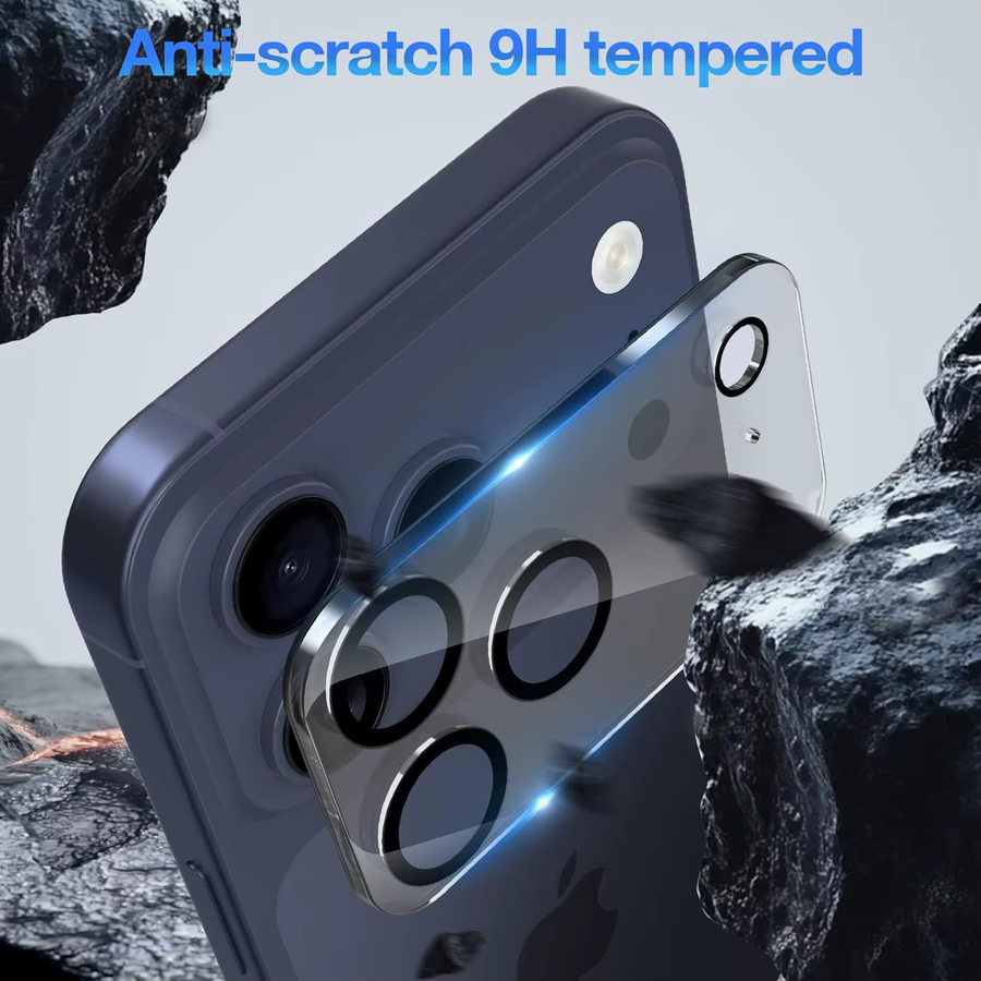 3er-Set NYFundas Kamera-Objektivschutz aus gehärtetem Glas für iPhone 17 Pro Max, 16 Plus, 15, 14, 13, Mini, 12, 11 in Transparent - Bild 5