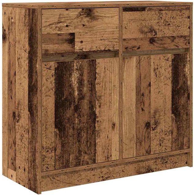 vidaXL Sideboard mit Schublade in Altholz-Optik, Farbe Braun, B/T/H: 80 x 34 x 76 cm - Bild 1