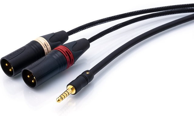 Mogami 2534 HiFi Balance Audiokabel mit 4,4 mm auf 2 XLR-Stecker und Neutrik Gold Plug in Schwarz - Bild 1