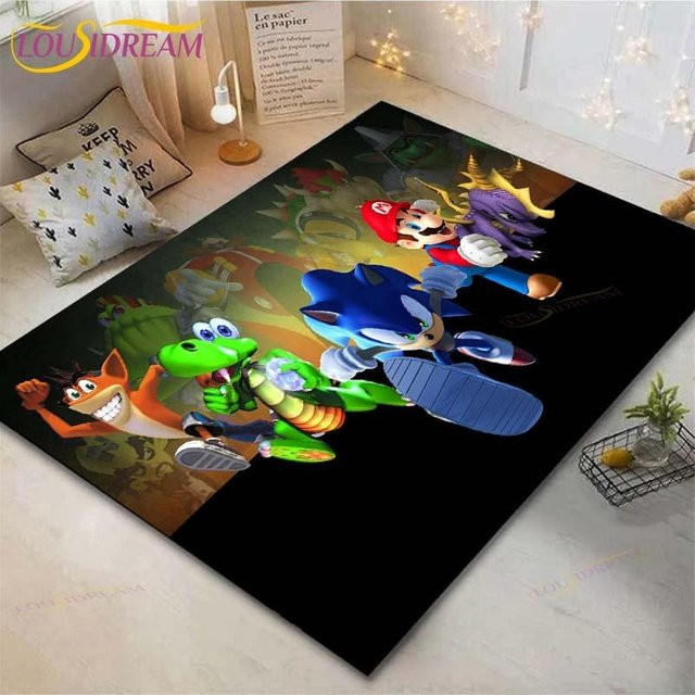 Waschbarer Kinderteppich mit Cartoon Mario Bros Motiv von new Yunheng, Mehrfarbig, B/T: 160 x 230 cm - Bild 1