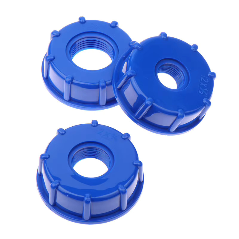 eelhoe S60x6 IBC Wassertank-Reduzieradapter in Blau mit 1/2 Zoll, 3/4 Zoll und 1 Zoll Anschlüssen für Gartenschläuche - Bild 2