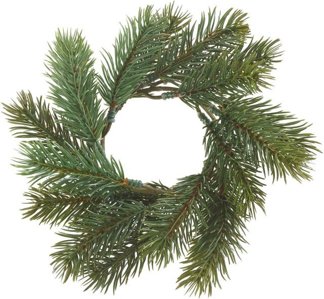 Künstlicher Tannen Kerzenring Florence in Grün für die Adventszeit - Bild 1