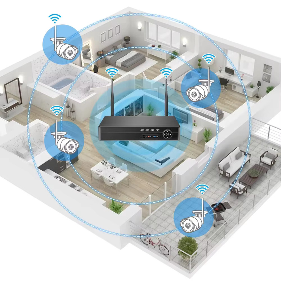 Techage H.265 NVR 8CH Wifi IP Kamera Sicherheitssystem in Schwarz mit 5MP 4MP Auflösung und XMeye P2P Unterstützung - Bild 2