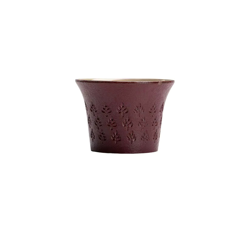 Wabi-Sansan Grobkeramik Teetasse mit Blumenmuster in Lila Sandton für Kung-Fu-Tee-Sets - Bild 4