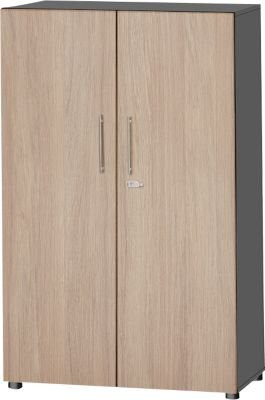 Schäfer Shop Select Schrank Start Off mit 4 Türen, abschließbar, Graphit/Eiche-Dekor, B/T/H: 80,0 x 42,0 x 151,4 cm - Bild 1