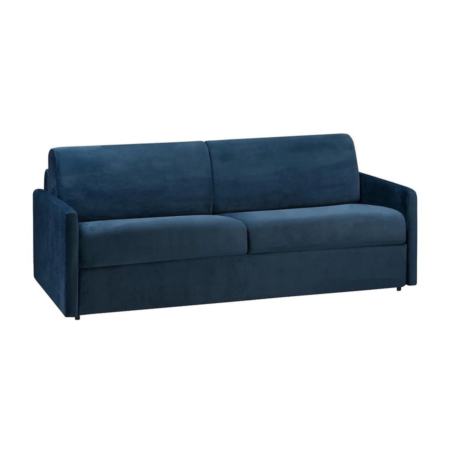 Vente-unique Schlafsofa Calife in Marineblau mit Samtbezug und Schaumstoffpolsterung, Breite: 190 cm - Bild 2