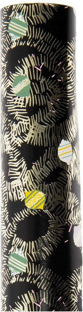 Rico Design Paper Poetry Geschenkpapier Nostalgic Christmas Baumschmuck schwarz 80 cm x 2 m mit Hot Foil Veredelung - Bild 1