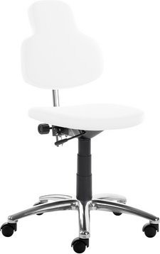 Mayer Sitzmöbel Drehstuhl in Weiß mit Kunstleder und Rollen, Breite: 62 cm, Höhe: 60 cm - Bild 1