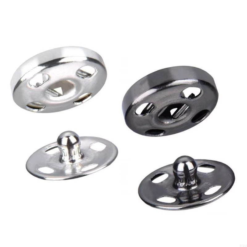 97BA 200 Sets annähbare Druckknöpfe aus Metall in Silber zum Nähen - Bild 1