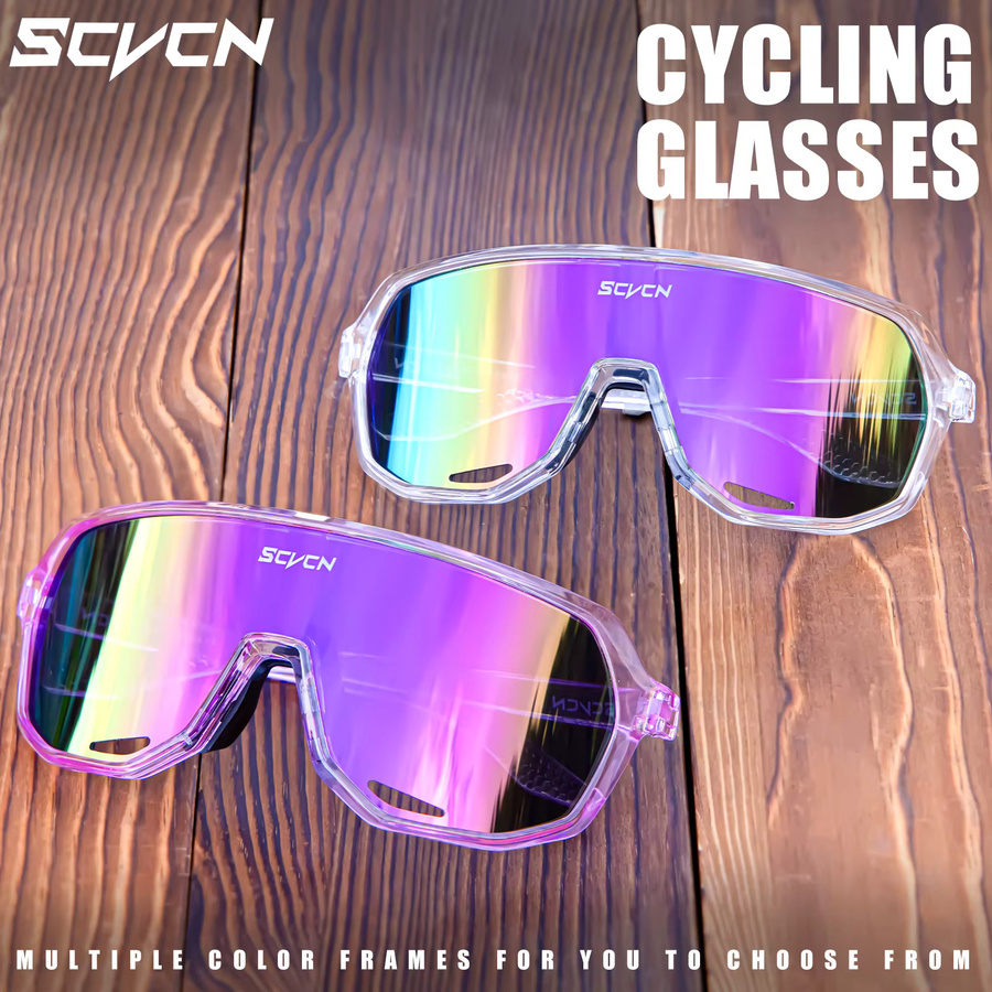 SCVCN Sportsonnenbrille, Unisex, Vollrand, Schwarz, Kunststoff - Bild 3