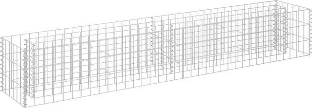 vidaXL Gabionen-Hochbeet aus verzinktem Stahl in Silber, B/T/H: 180 x 30 x 30 cm - Bild 1