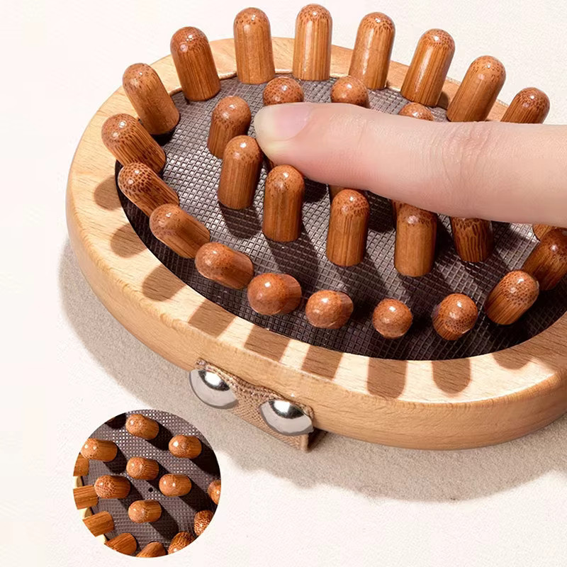 Holz Massagebürste für Kopfhaut, Haare und Körper, Unisex - Bild 3