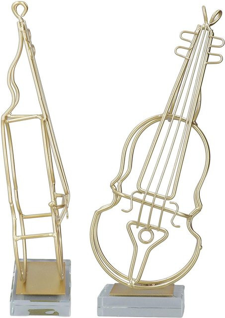Dekorative Violine-Statue von GoolRC im minimalistischen Stil aus Metall, Farbe: Gold und Beige - Bild 1