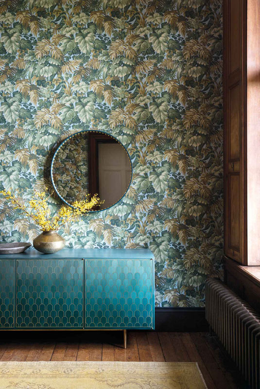 Cole & Son Tapete Royal Fernery in Khaki und Print Room Blue Multicolour - Bild 2