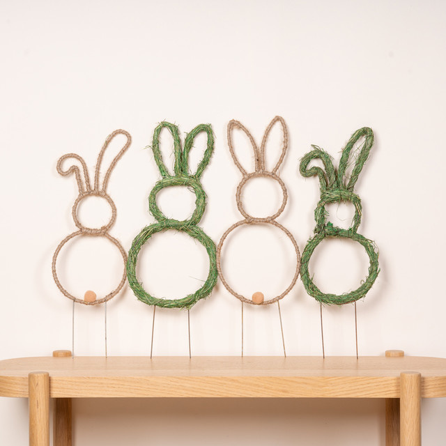 Blume2000 Deko Stecker Hase 4er Set in Gold und Multicolour für Ostern und Frühling - Bild 1