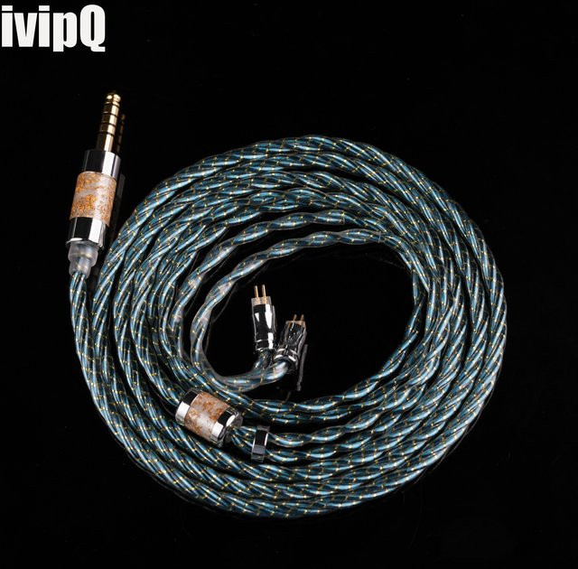 IvipQ A10 Upgrade-Kabel für In-Ear-Kopfhörer mit 0,78-poligem MMCX QDC und TRS Dual 3,5 mm Jack Anschluss - Bild 1