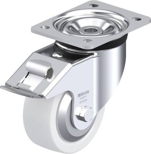 Blickle Lenkrolle LK-SPO 127G-FI-FA mit Feststeller in Silber, Rad-Durchmesser: 125 mm, Tragfähigkeit: 600 kg - Bild 1