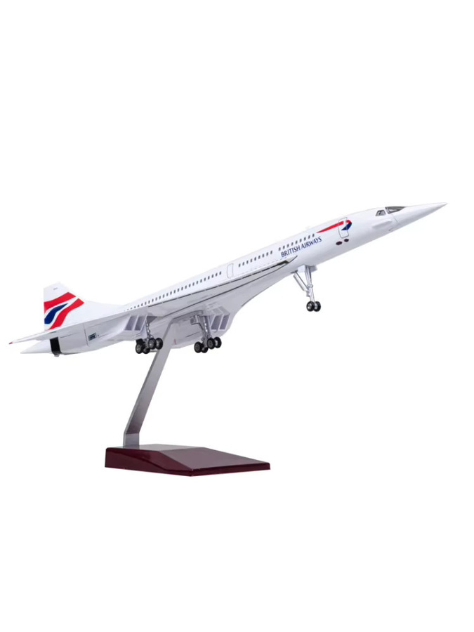 ART CROWN MODEL British Airways Concorde, Flugzeugmodell, 1:125, mit Licht und Rädern - Bild 3
