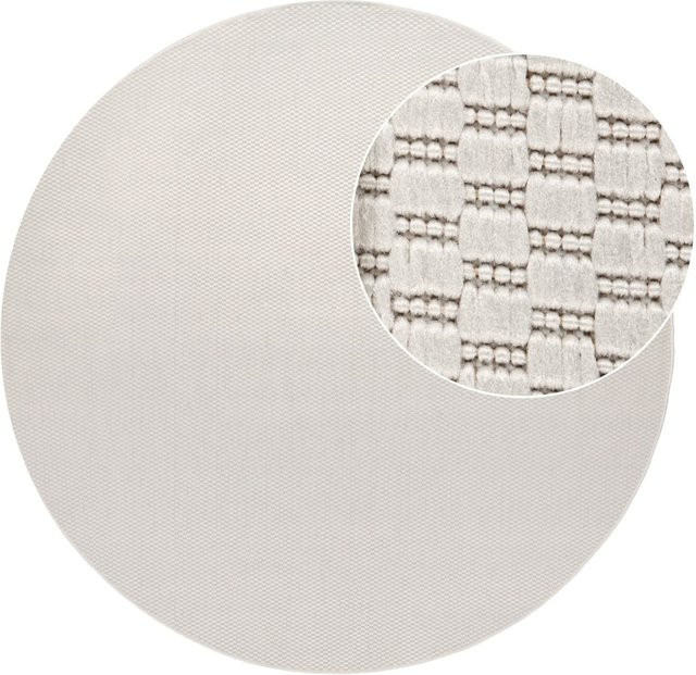 Runder In- & Outdoor-Teppich Venezia in Elfenbein/Beige mit Durchmesser: 120 cm - Bild 1