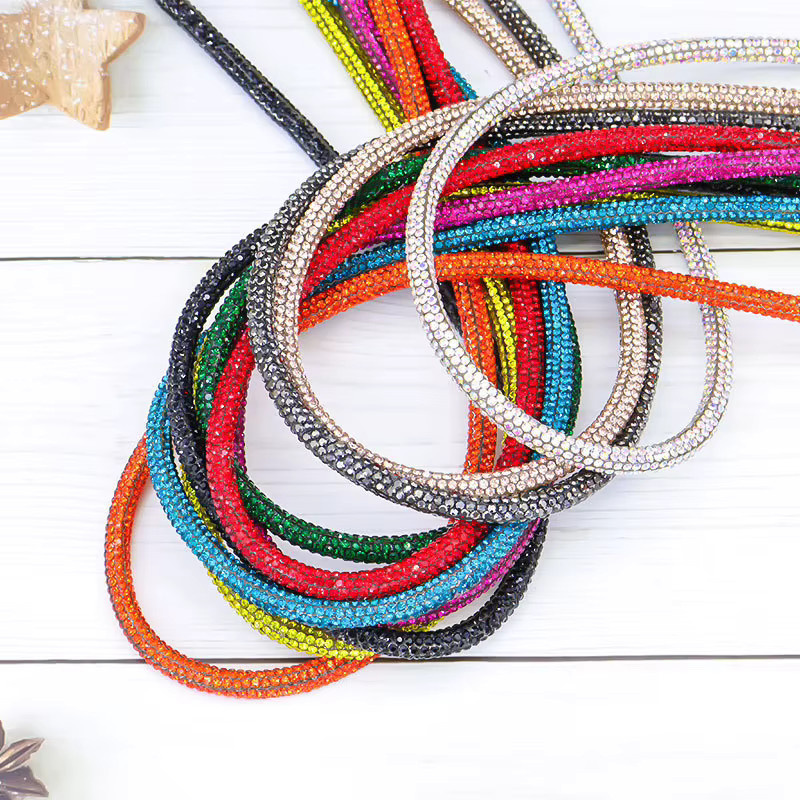 10 Meter Strass-Kordel aus Baumwolle für DIY-Bastelarbeiten und Kleidung, Kristall-Strass-Seil in Silber oder Multicolour - Bild 3